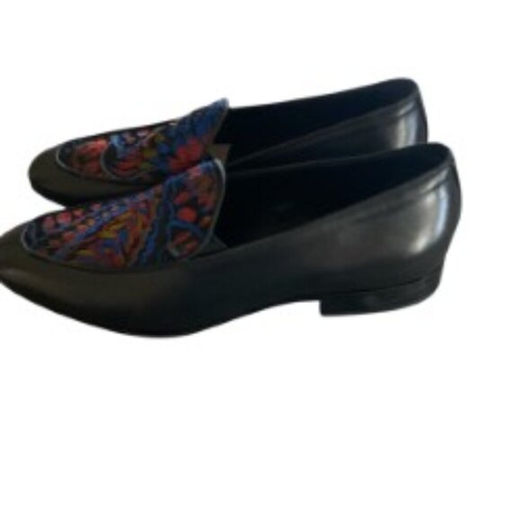 Giovanni Conti Black Leather Brocade Slip On Shoes 45 main image 8